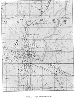 Plate 22. Katyn, Map of Kozielsk